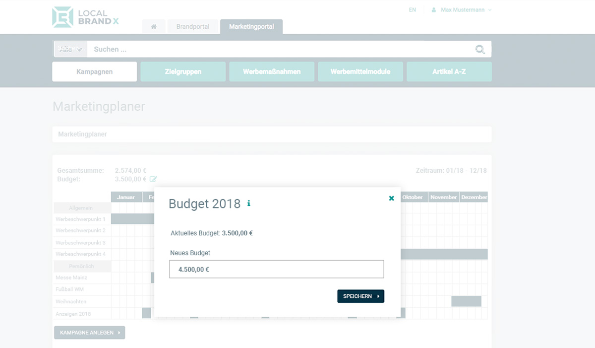 Budget planning for financial transparency in the marketing management system