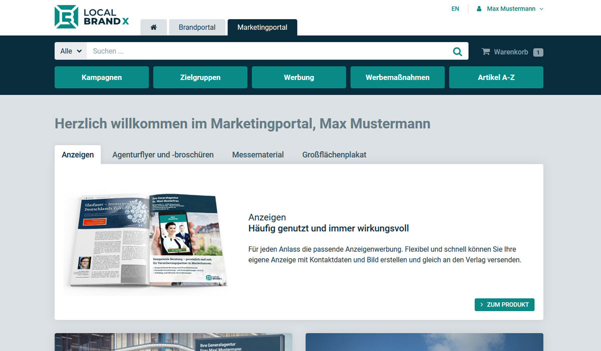 Local Brand X Leistungen mit Web2Print